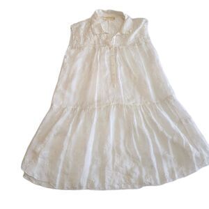 4 Love & Liberty Johnny Was 100% Silk Sheer  Romantic Tiered Dress Coverup SZ S